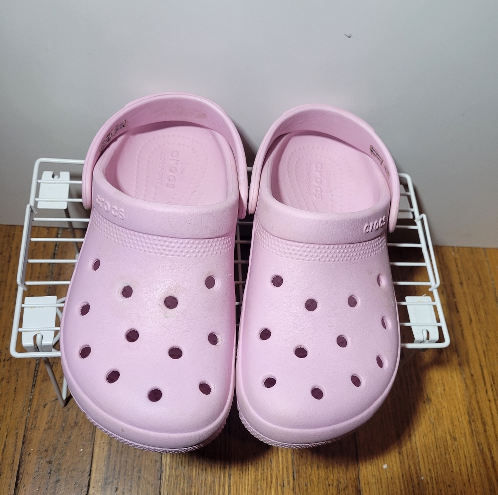 Girls Pink Classic Crocs